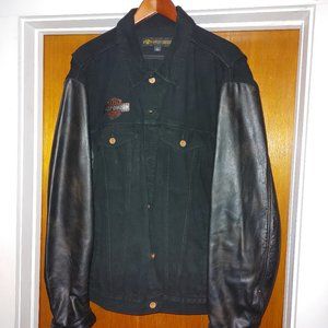 Harley Davidson size XL denim & leather coat